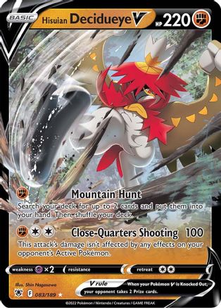SWSH10 Astral Radiance 083/189 Hisuian Decidueye V - Holofoil - Ultra Rare