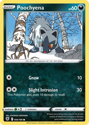 SWSH10 Astral Radiance 095/189 Poochyena - Reverse Holofoil - Common