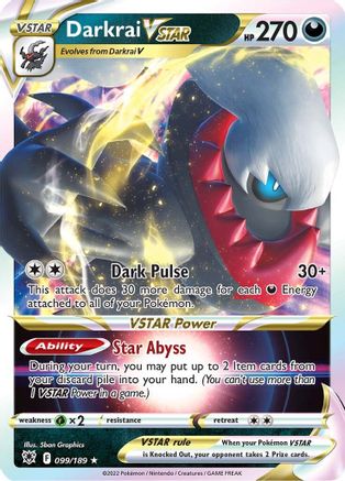SWSH10 Astral Radiance 099/189 Darkrai VSTAR - Holofoil - Ultra Rare
