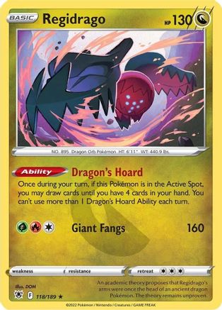SWSH10 Astral Radiance 118/189 Regidrago - Reverse Holofoil - Rare