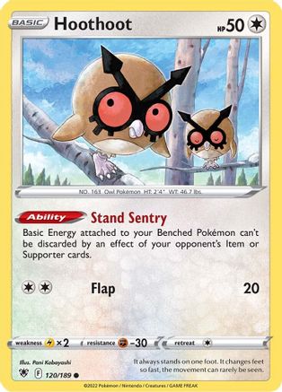SWSH10 Astral Radiance 120/189 Hoothoot - Reverse Holofoil - Common