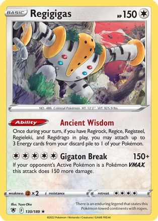 SWSH10 Astral Radiance 130/189 Regigigas - Holofoil - Holo Rare