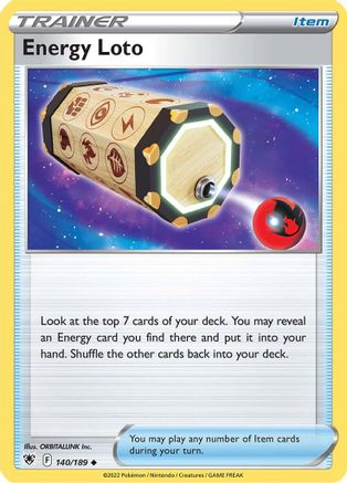 SWSH10 Astral Radiance 140/189 Energy Loto - Reverse Holofoil - Uncommon