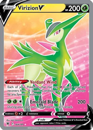 SWSH10 Astral Radiance 164/189 Virizion V (Full Art) - Holofoil - Ultra Rare