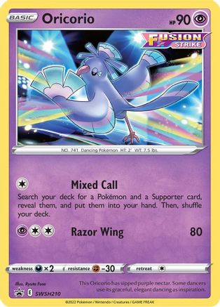 SWSH Sword & Shield Promo Cards SWSH210 Oricorio - Holofoil - Promo