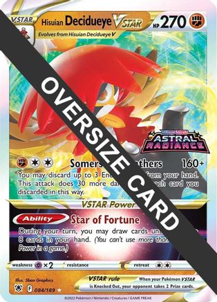 Jumbo Cards /189 Hisuian Decidueye VSTAR - 084/189 - Holofoil - Promo