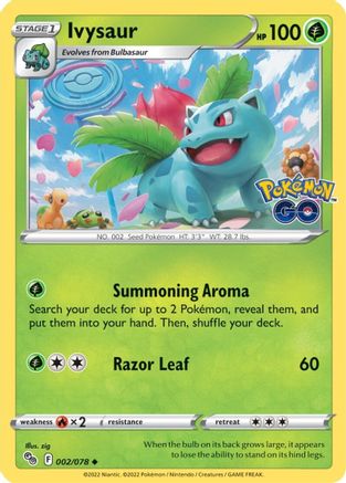 Pokemon GO 002/078 Ivysaur - Reverse Holofoil - Uncommon