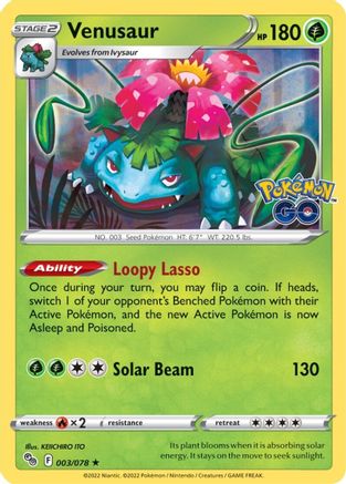 Pokemon GO 003/078 Venusaur - Reverse Holofoil - Holo Rare