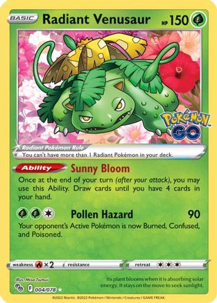Pokemon GO 004/078 Radiant Venusaur - Holofoil - Radiant Rare