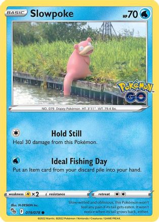 Pokemon GO 019/078 Slowpoke - Reverse Holofoil - Common