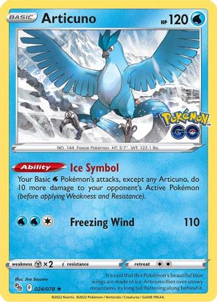 Pokemon GO 024/078 Articuno - Holofoil - Holo Rare