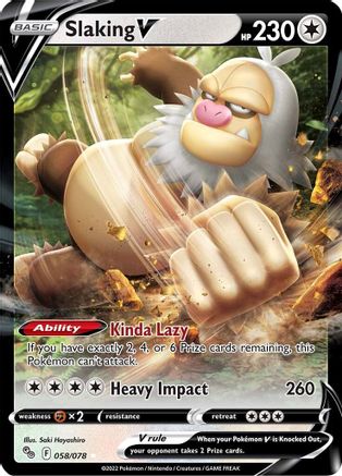 Pokemon GO 058/078 Slaking V - Holofoil - Ultra Rare