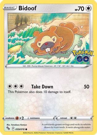 Pokemon GO 059/078 Bidoof - Reverse Holofoil - Common