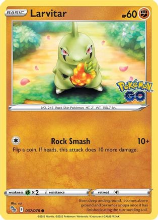 Pokemon GO 037/078 Larvitar - Reverse Holofoil - Common