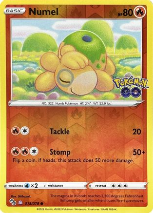 Pokemon GO 013/078 Numel (Peelable Ditto) - Reverse Holofoil - Common