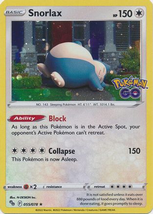 Miscellaneous Cards & Products 055/078 Snorlax - Holofoil - Promo