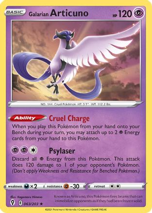 Deck Exclusives 063/203 Galarian Articuno - Rare