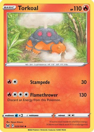SWSH11 Lost Origin 023/196 Torkoal - Reverse Holofoil - Uncommon