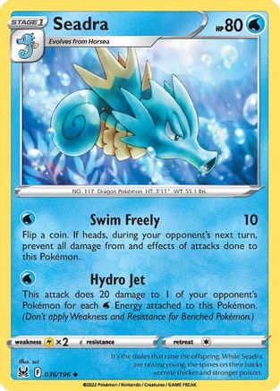 SWSH11 Lost Origin 036/196 Seadra - Reverse Holofoil - Uncommon