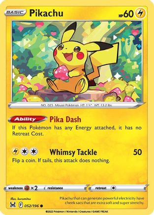 SWSH11 Lost Origin 052/196 Pikachu - Common