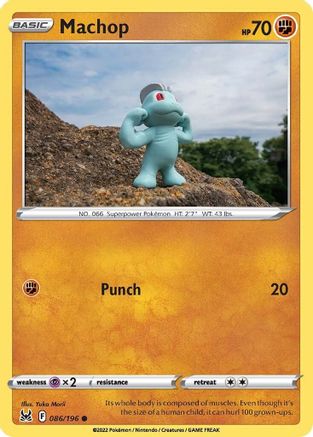 SWSH11 Lost Origin 086/196 Machop - Reverse Holofoil - Common