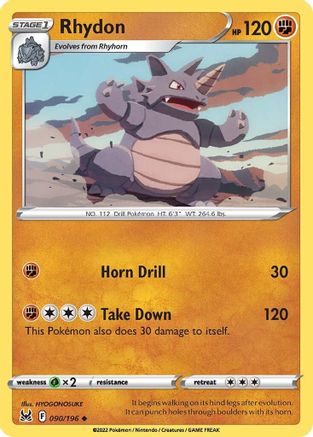 SWSH11 Lost Origin 090/196 Rhydon - Uncommon