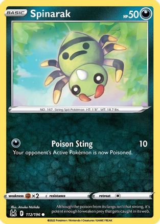 SWSH11 Lost Origin 112/196 Spinarak - Common