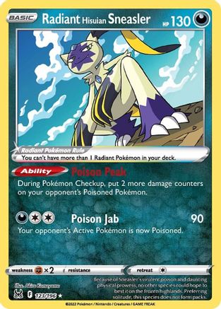 SWSH11 Lost Origin 123/196 Radiant Hisuian Sneasler - Holofoil - Radiant Rare