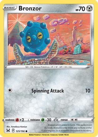 SWSH11 Lost Origin 125/196 Bronzor - Reverse Holofoil - Common