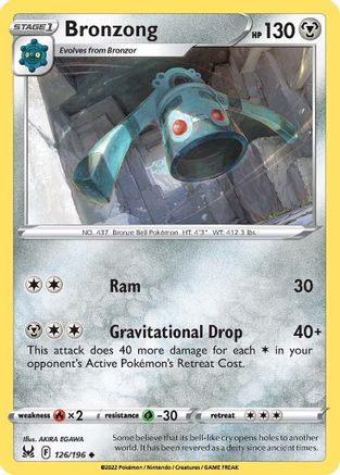 SWSH11 Lost Origin 126/196 Bronzong - Reverse Holofoil - Uncommon