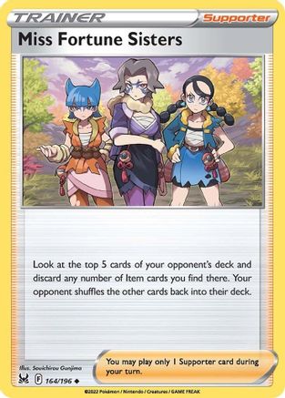 SWSH11 Lost Origin 164/196 Miss Fortune Sisters - Uncommon