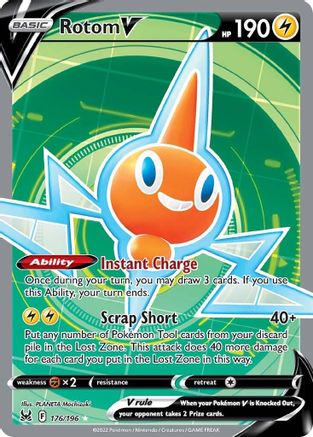 SWSH11 Lost Origin 176/196 Rotom V (Full Art) - Holofoil - Ultra Rare