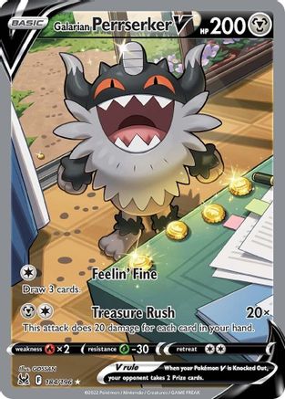 SWSH11 Lost Origin 184/196 Galarian Perrserker V (Alternate Full Art) - Holofoil - Ultra Rare