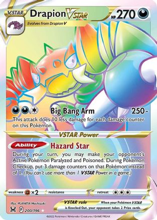 SWSH11 Lost Origin 200/196 Drapion VSTAR (Secret) - Holofoil - Secret Rare