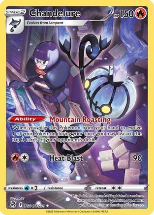 SWSH11 Lost Origin Trainer Gallery TG04/TG30 Chandelure - Holofoil - Ultra Rare