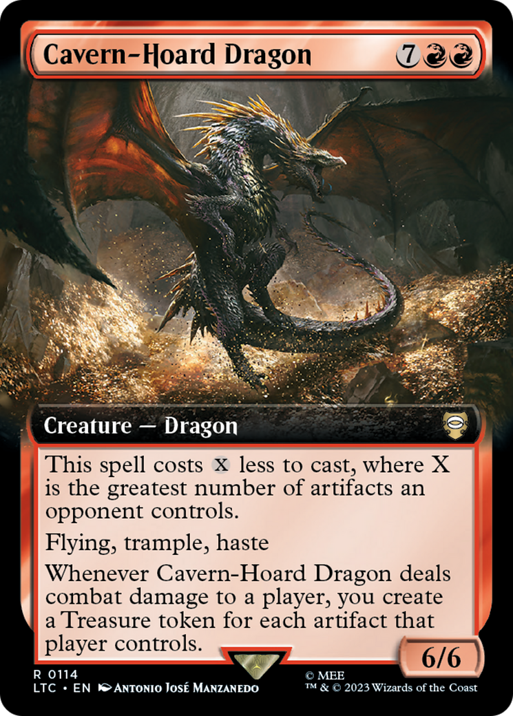 Tales of Middle-earth Commander - (LTC-114) - Cavern-Hoard Dragon (Extended Art): (Extended Art) Foil