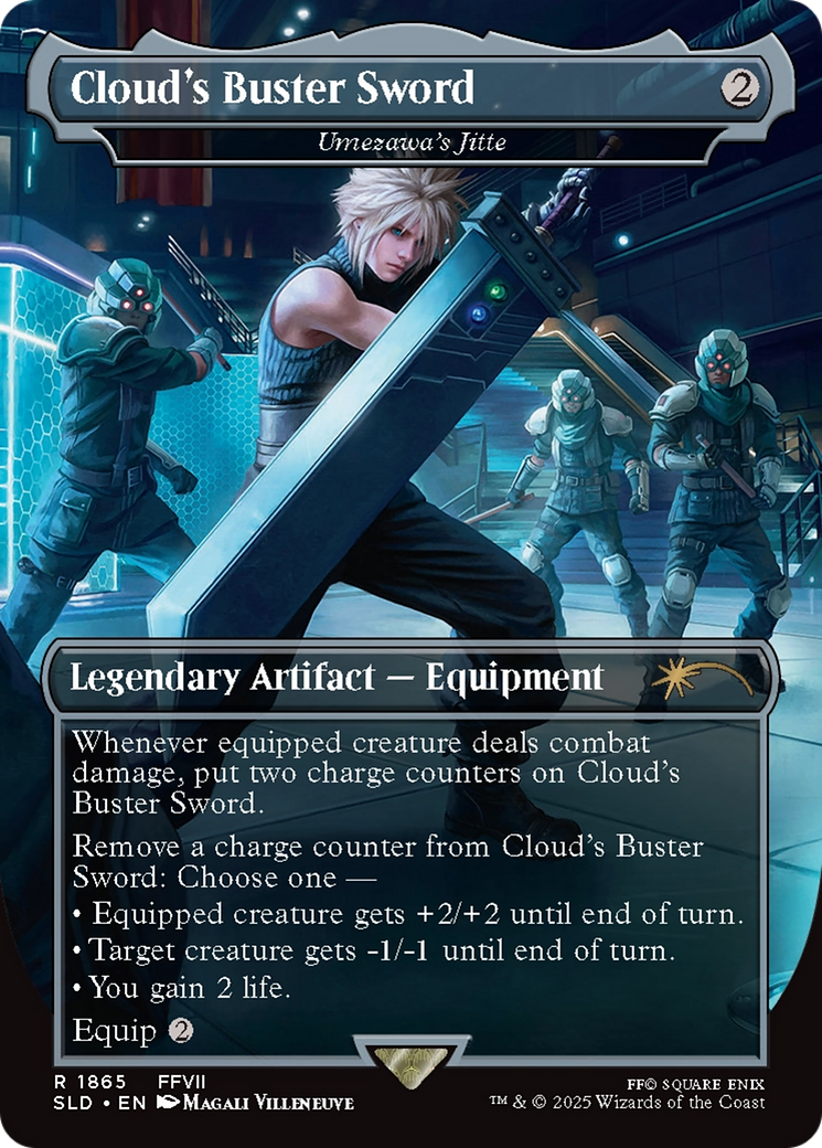 Secret Lair Drop / Cloud's Buster Sword - (SLD-1865) - Cloud's Buster Sword - Umezawa's Jitte (Borderless)