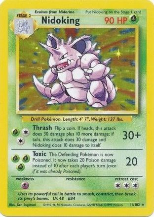Base Set 011/102 Nidoking - Holofoil - Holo Rare