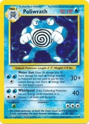 Base Set 013/102 Poliwrath - Holofoil - Holo Rare