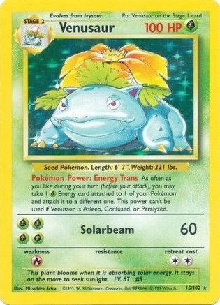 Base Set 015/102 Venusaur - Holofoil - Holo Rare