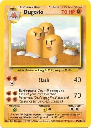 Base Set 019/102 Dugtrio - Rare