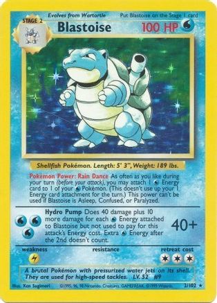Base Set 002/102 Blastoise - Holofoil - Holo Rare
