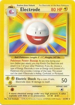 Base Set 021/102 Electrode - Rare