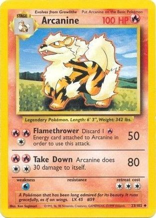 Base Set 023/102 Arcanine - Uncommon
