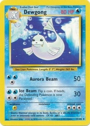 Base Set 025/102 Dewgong - Uncommon