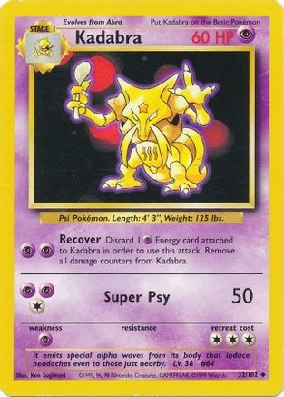 Base Set 032/102 Kadabra - Uncommon