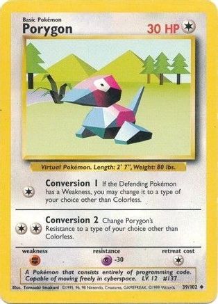 Base Set 039/102 Porygon - Uncommon
