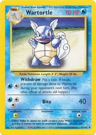 Base Set 042/102 Wartortle - Uncommon