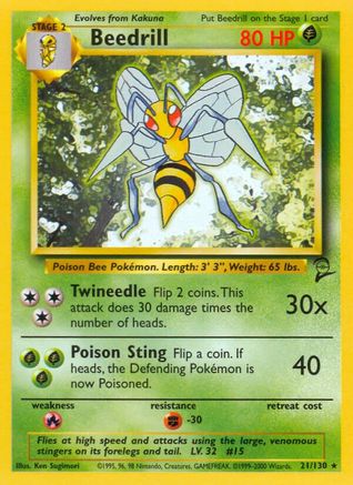 Base Set 2 021/130 Beedrill - Rare