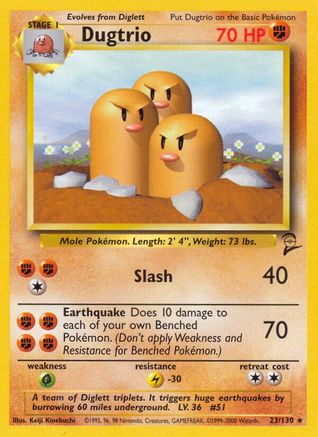 Base Set 2 023/130 Dugtrio - Rare